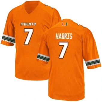 Men's Miami Hurricanes Jaden Harris Alternate Jersey - Game Orange