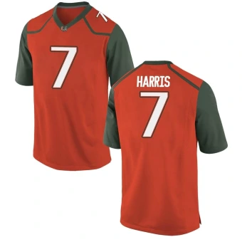 Men's Miami Hurricanes Jaden Harris Jersey - Replica Orange